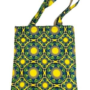 Vibrant Mandala Fabric Tote Bag Thick Padded Casual Shoulder Bag Trippy Colorful